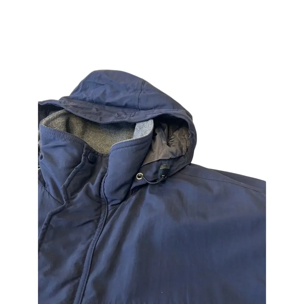 VTG L.L. Bean Coat Men's Blue Winter Hidden Hood Insulated Parka Size M